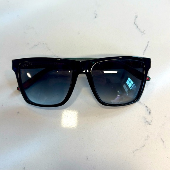 Gucci rectangle wayfarer sunglasses red green stripe GG 3535/s - Picture 4 of 9